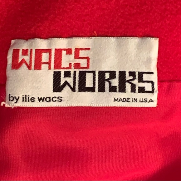 Wacs Works VTG Long Red Vintage Coat Jacket Long Length  M Medium USA - Picture 9 of 14
